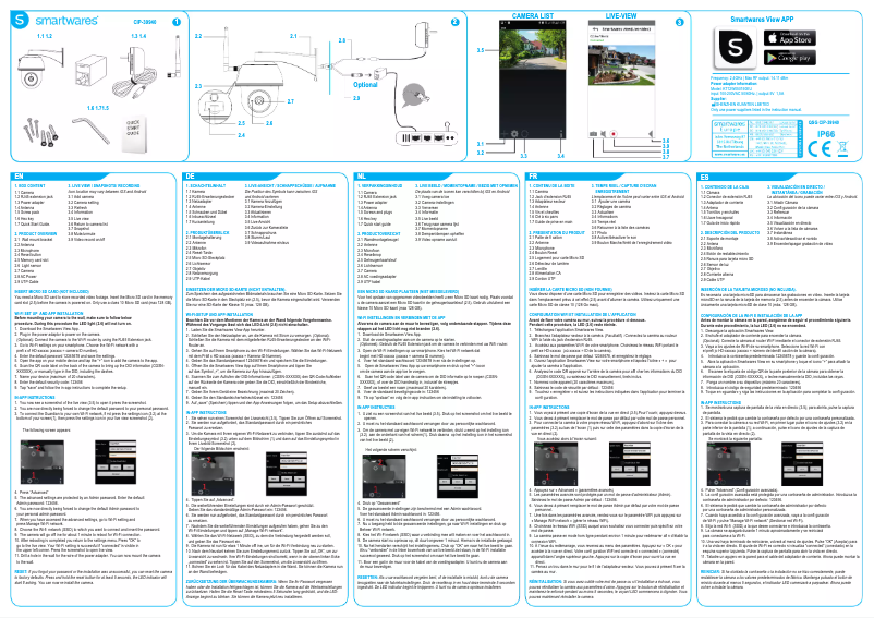 Page 1 de la notice Manuel utilisateur Smartwares View App