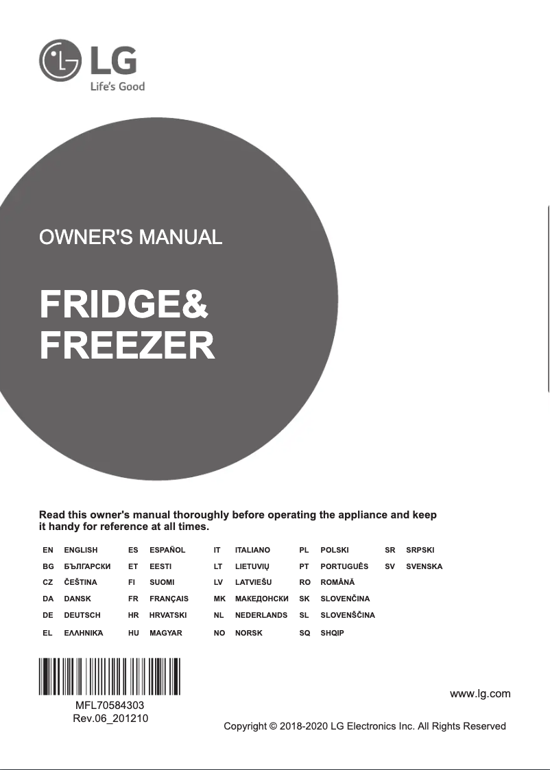 Image de la première page du manuel de l'appareil GBB61BLJMN