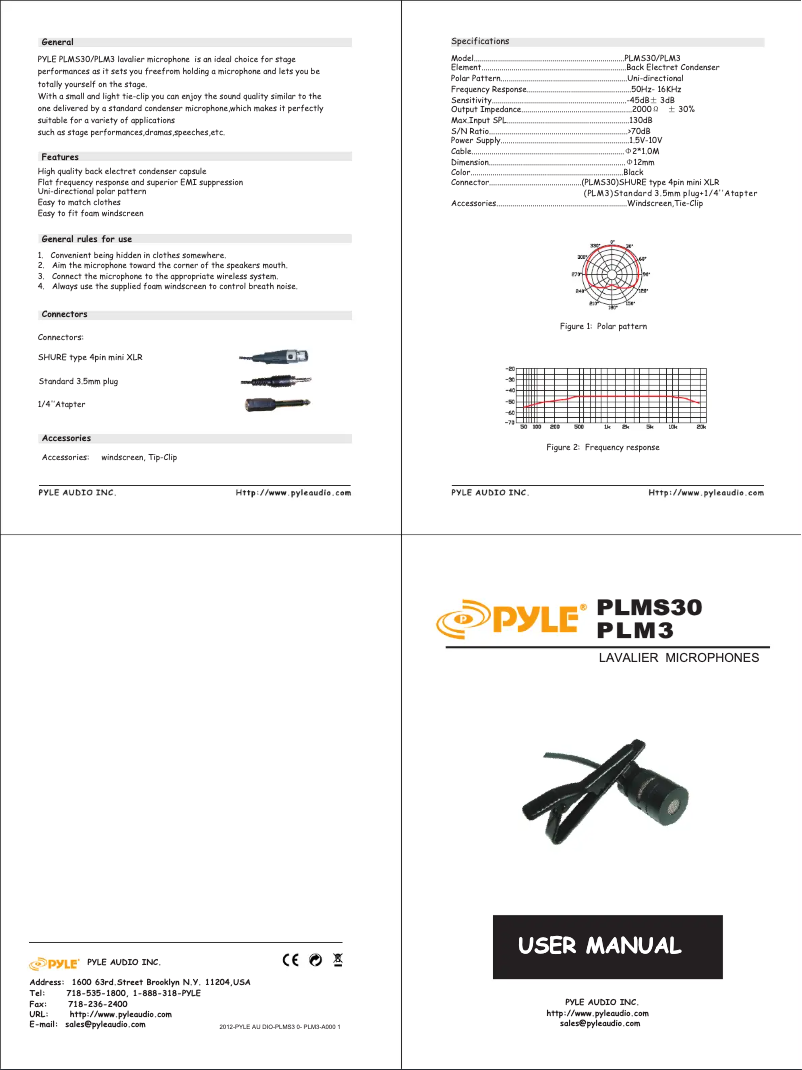 Page 1 de la notice Manuel utilisateur Pyle PLMS30