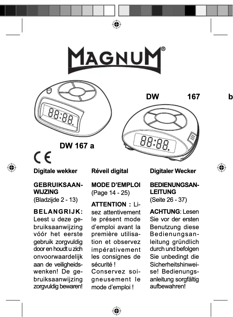 Page 1 de la notice Manuel utilisateur Magnum DW167