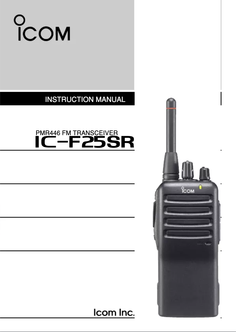 Page 1 de la notice Manuel utilisateur ICOM IC-F25SR