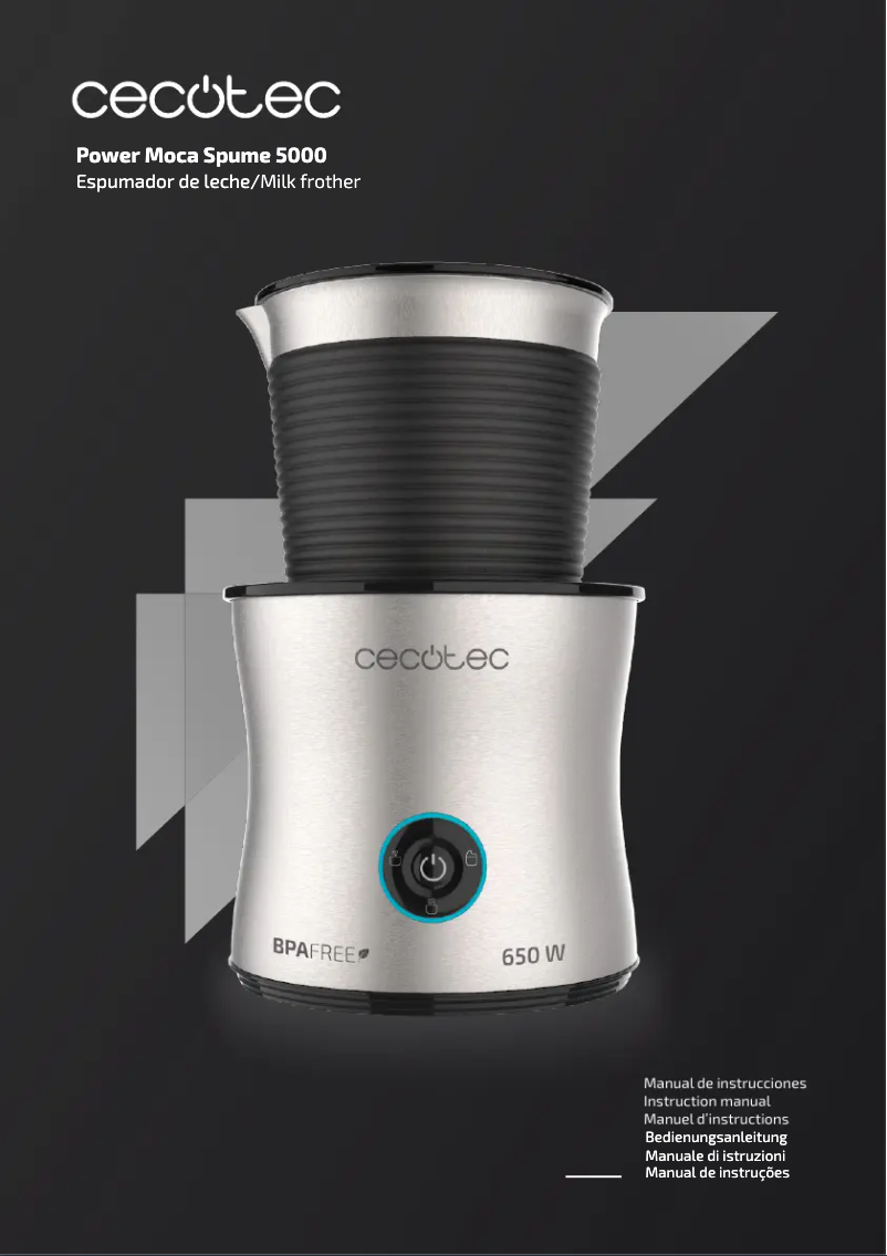 Page 1 de la notice Manuel utilisateur Cecotec Power Moca Spume 5000