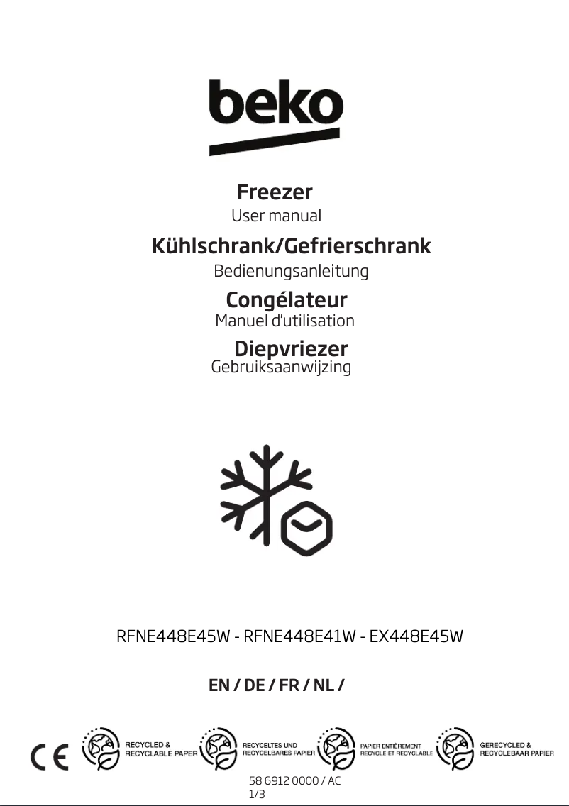 Image de la première page du manuel de l'appareil RFNE448E45W