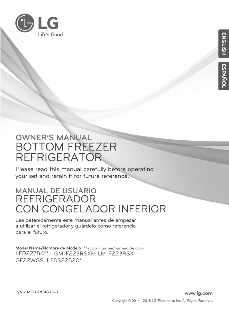 Page 1 de la notice Guide d'installation LG LFDS22520S