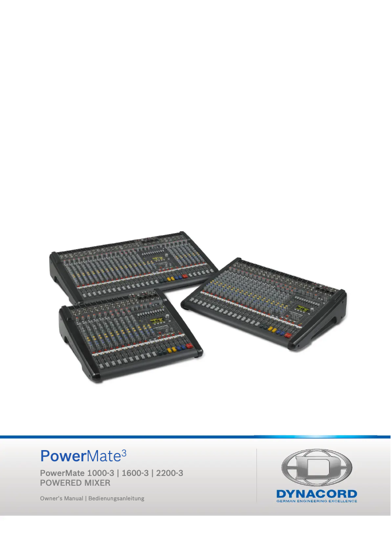 Page n°1 - Manuel utilisateur Dynacord Powermate 2200-3