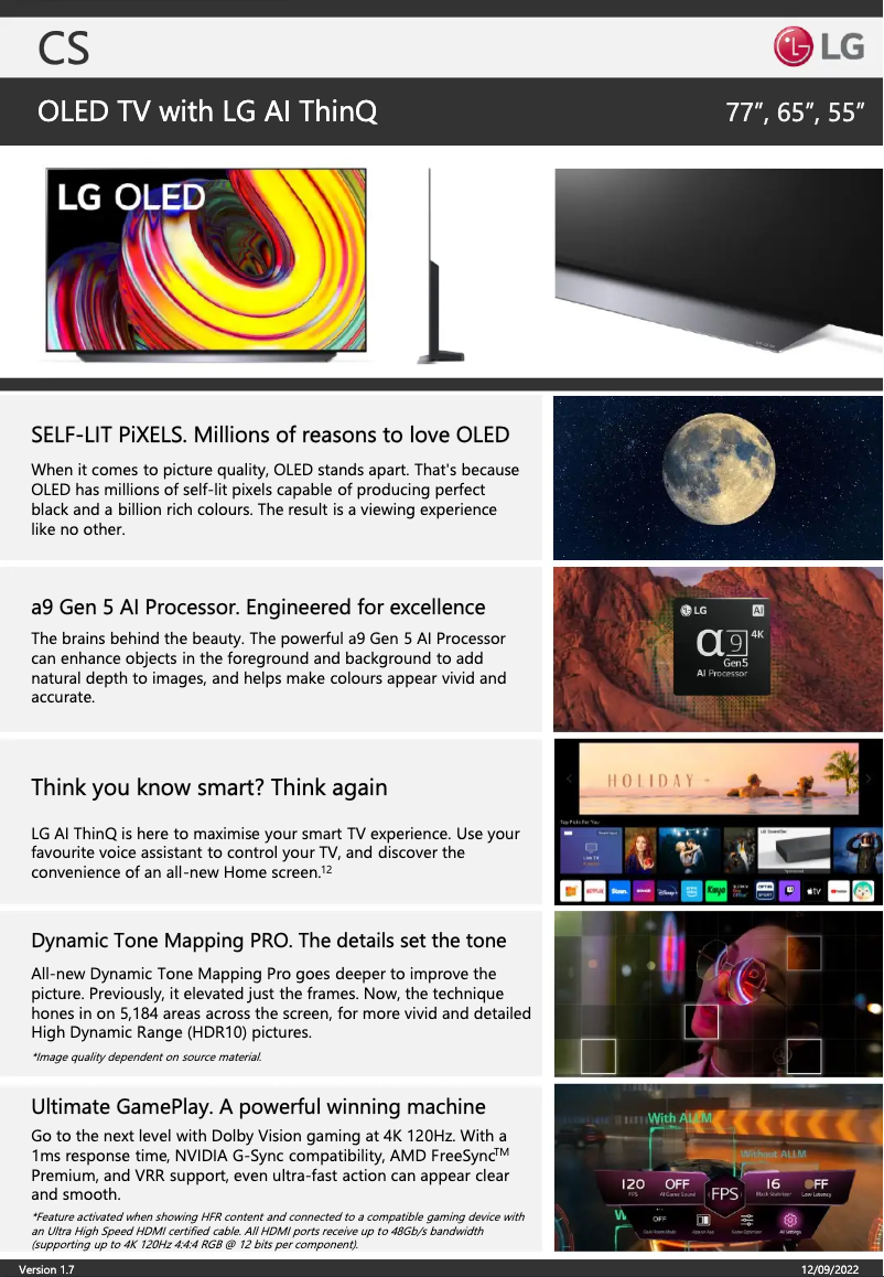 Image de la première page du manuel de l'appareil OLED77CSPSA