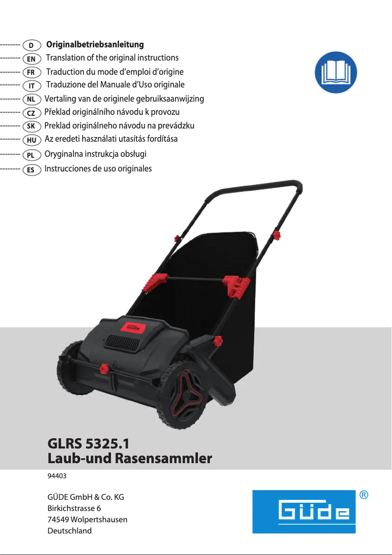 Page n°1 - Manuel utilisateur Güde GLRS 5325.1