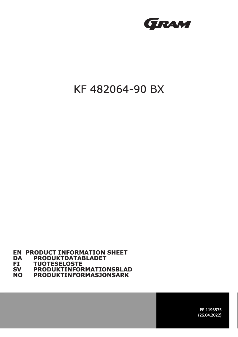 Image de la première page du manuel de l'appareil KF 482064-90 BX