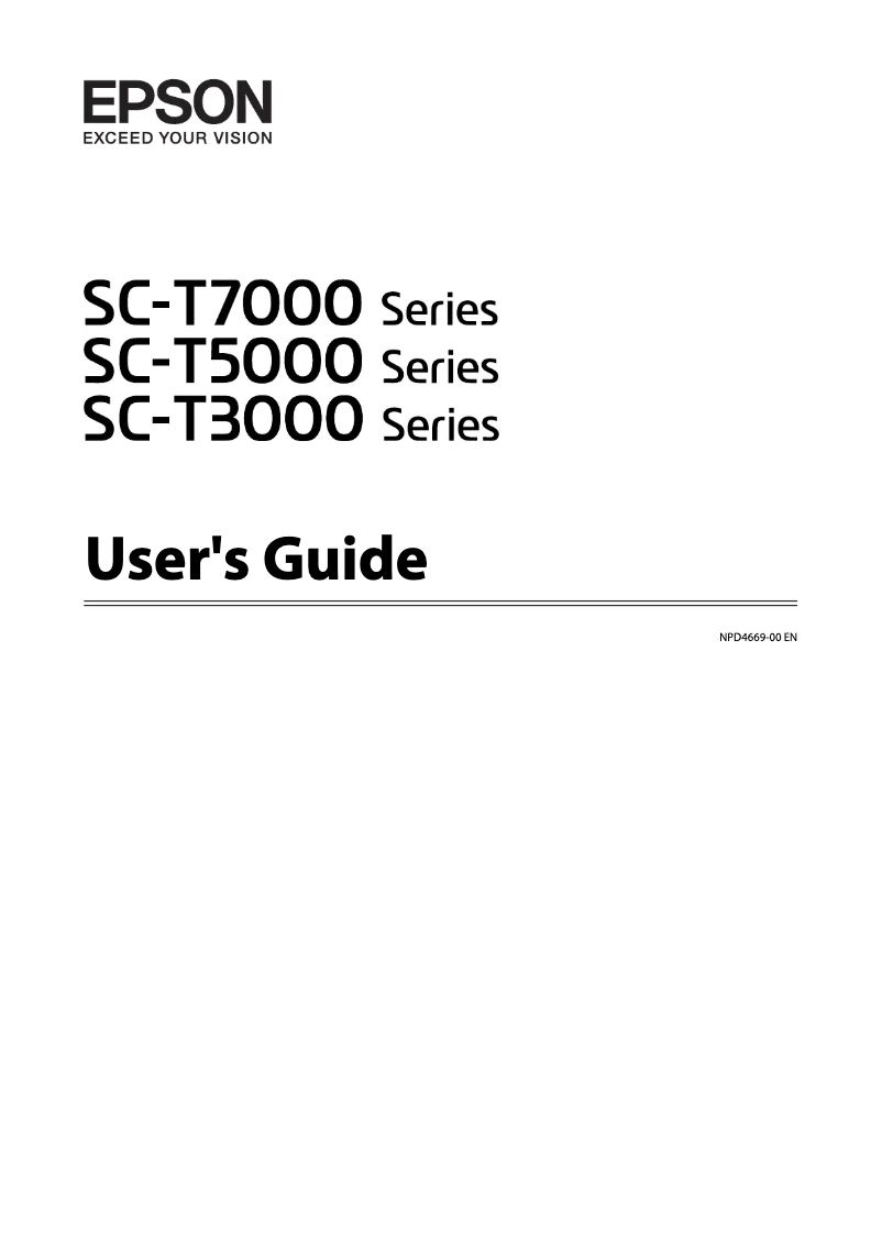 Page n°1 - Manuel utilisateur Epson SureColor T5000