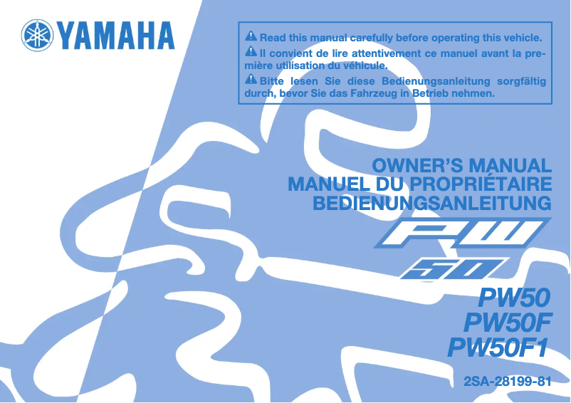Page 1 de la notice Manuel utilisateur Yamaha PW50 (2015)