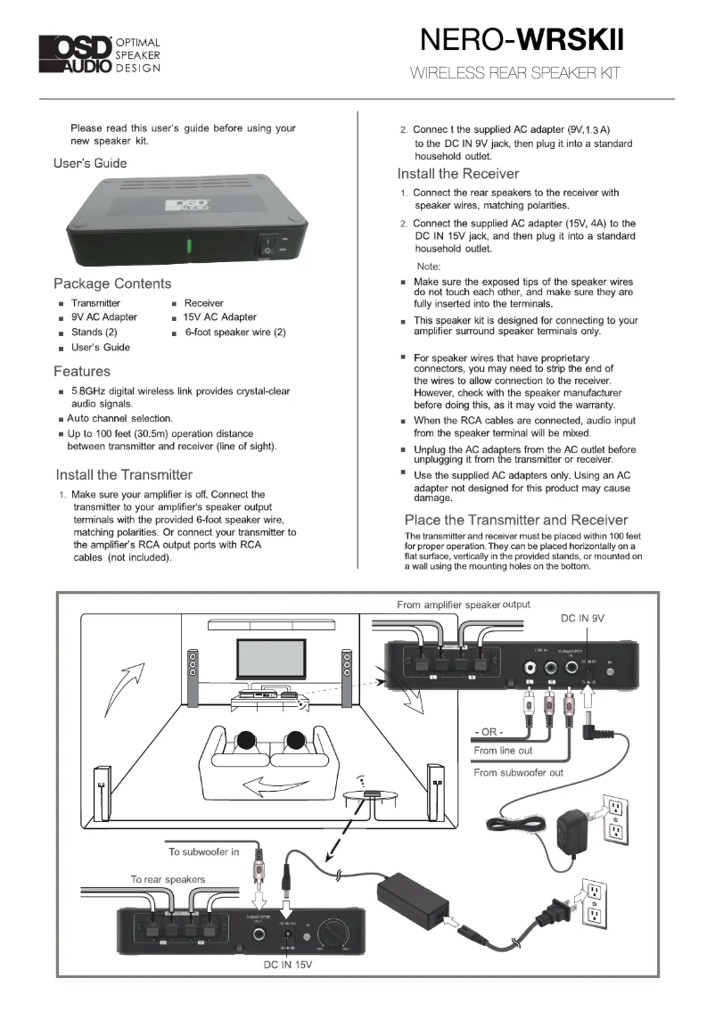 Page 1 of the manual User Manual OSD Audio NERO-WRSKII