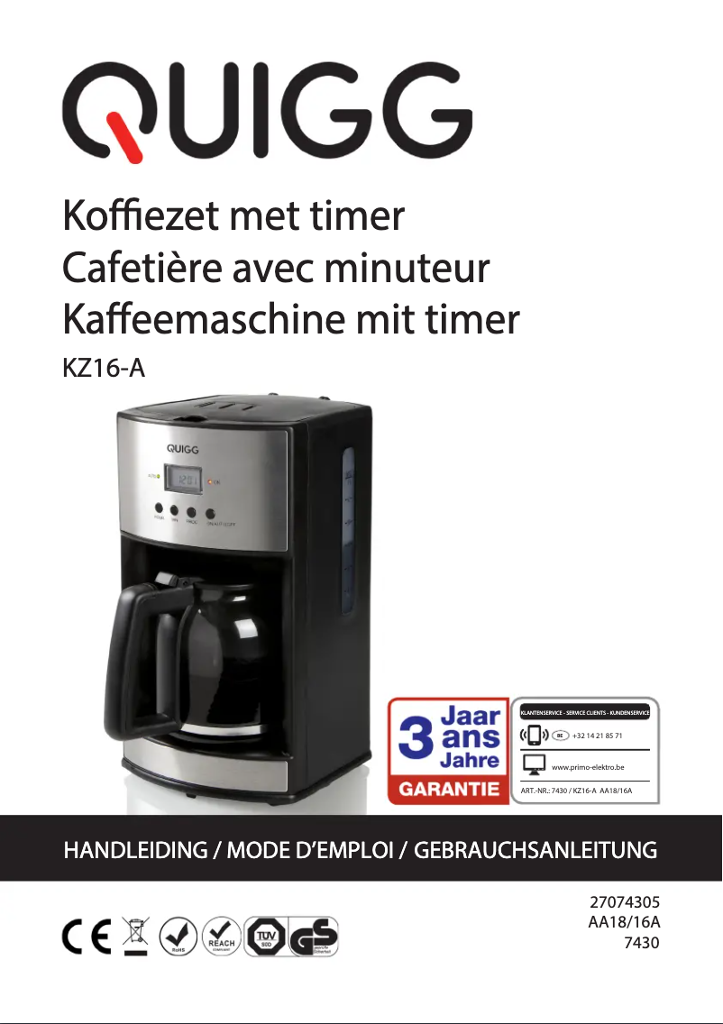 Page n°1 - Manuel utilisateur Primo KZ16