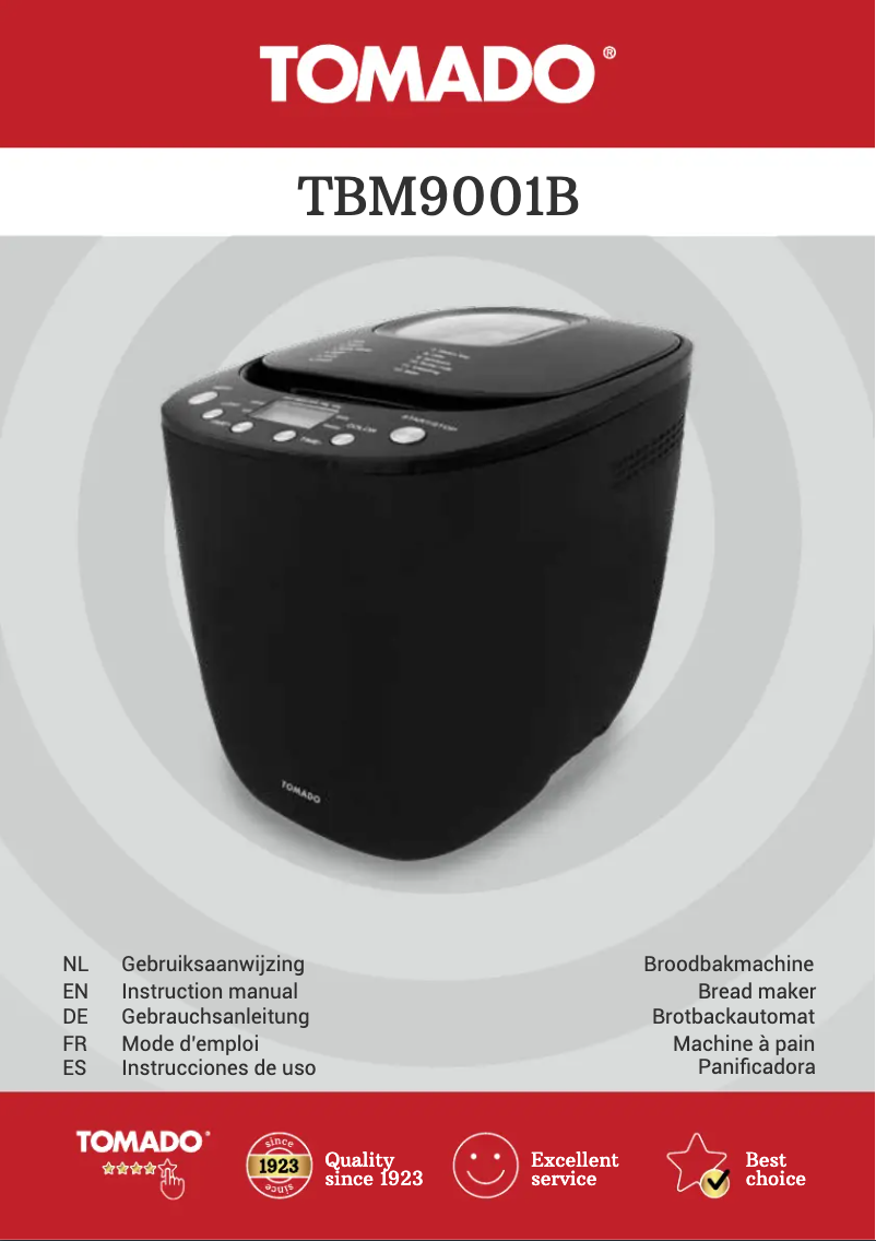 Page 1 de la notice Manuel utilisateur Tomado TBM9001B