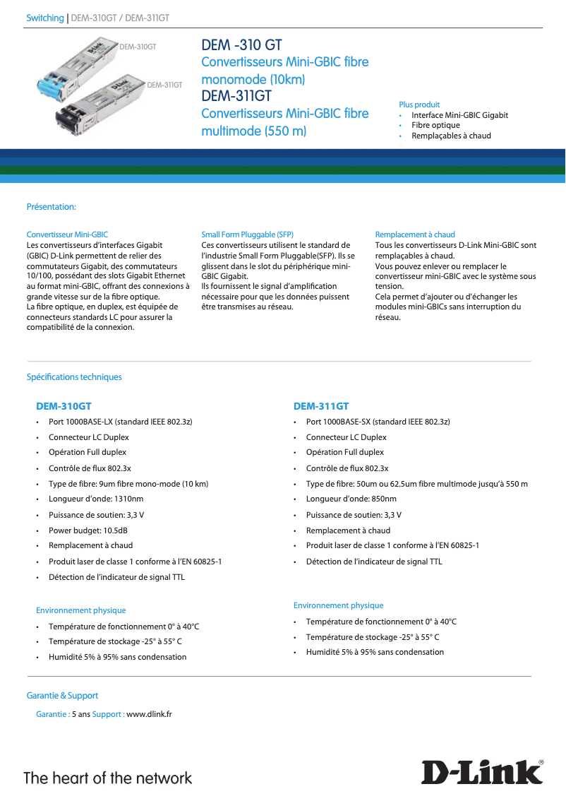 Page n°1 - Fiche technique D-Link DEM-310GT
