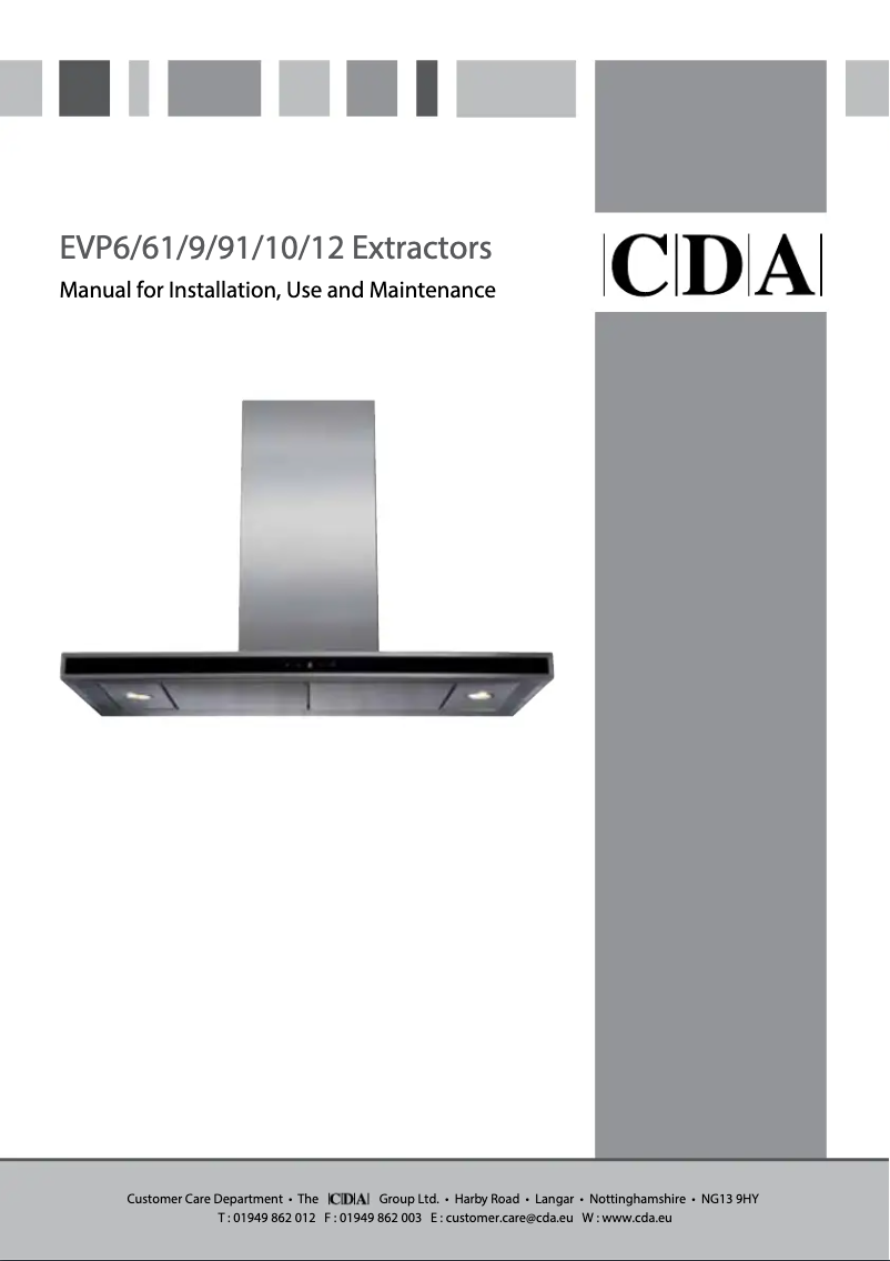 Page 1 de la notice Manuel utilisateur CDA EVP61