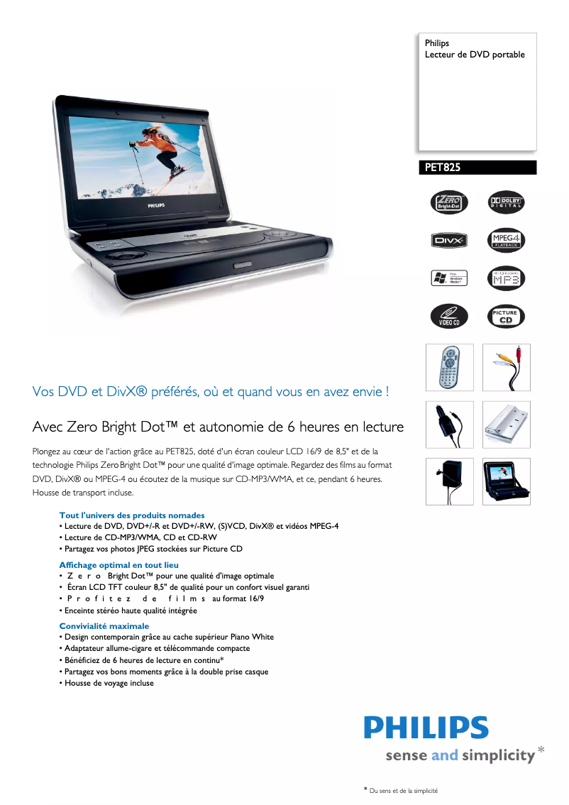 Image de la première page du manuel de l'appareil PET825