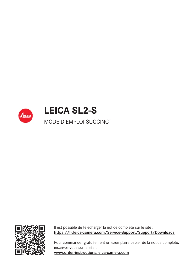 Página 1 del manual Guía de inicio rápido Leica SL2-S