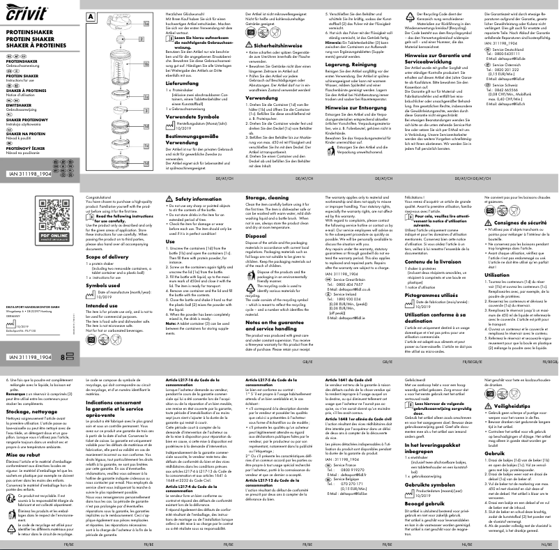 Imagen de la primera página del manual del dispositivo IAN 311198