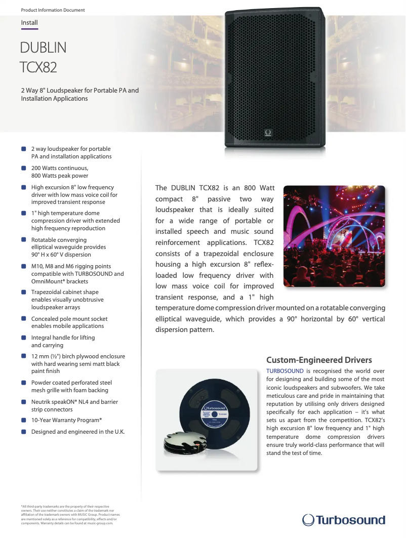 Page n°1 - Fiche technique Turbosound TCX82