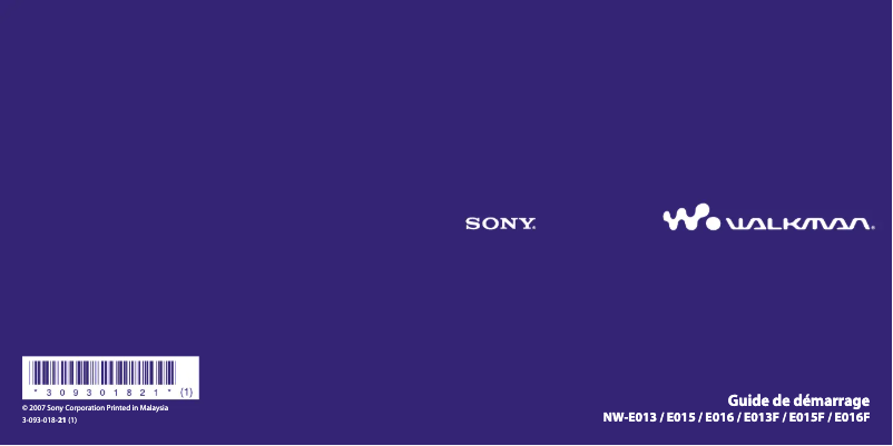 Página 1 del manual Manual de usuario Sony NW-E015