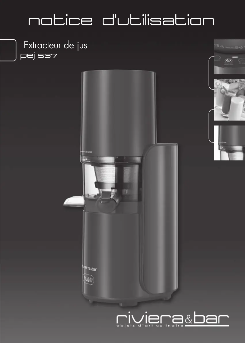 Page 1 de la notice Manuel utilisateur Riviera & Bar PEJ537