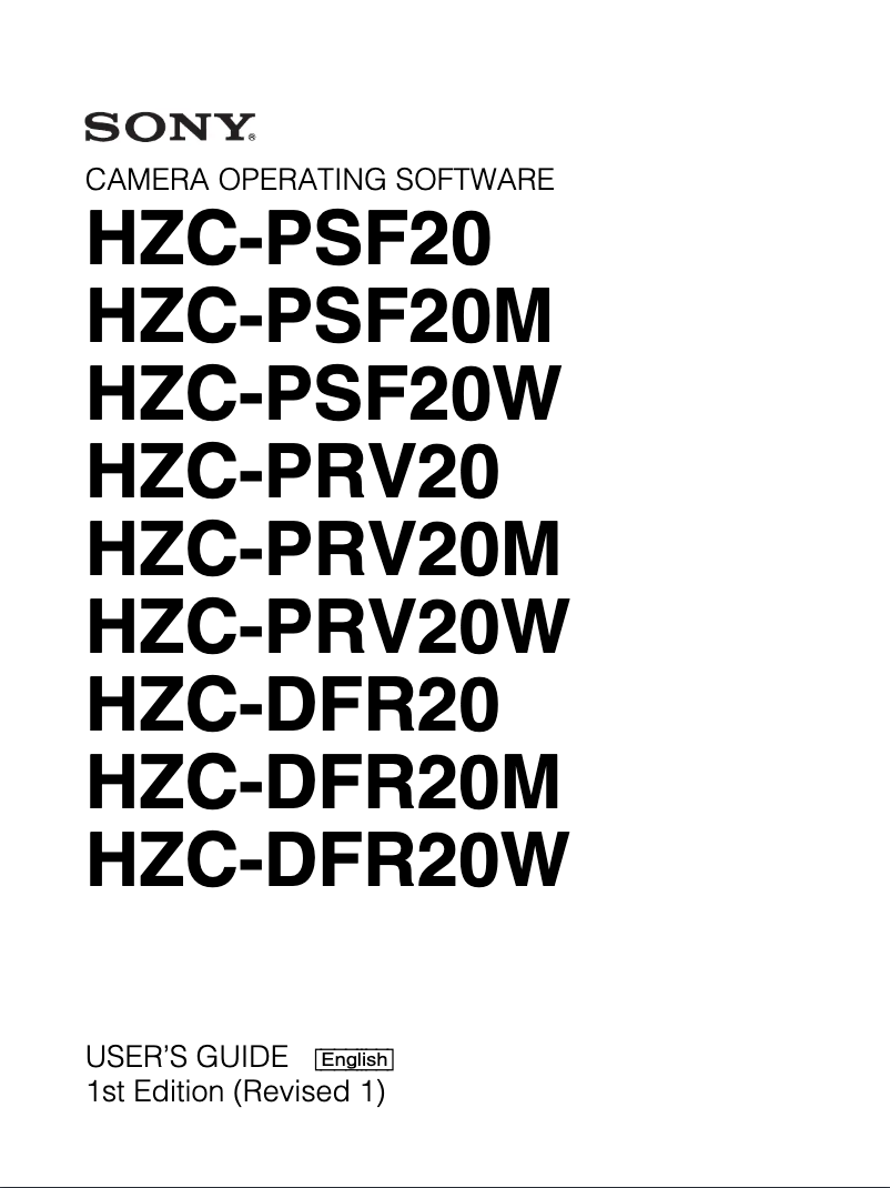 Page n°1 - Manuel utilisateur Sony HZC-PSF20W