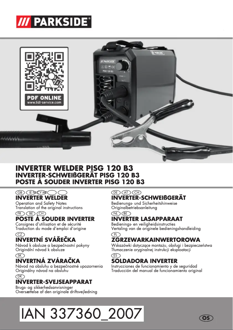 Page n°1 - Manuel utilisateur Parkside PISG 120 B3