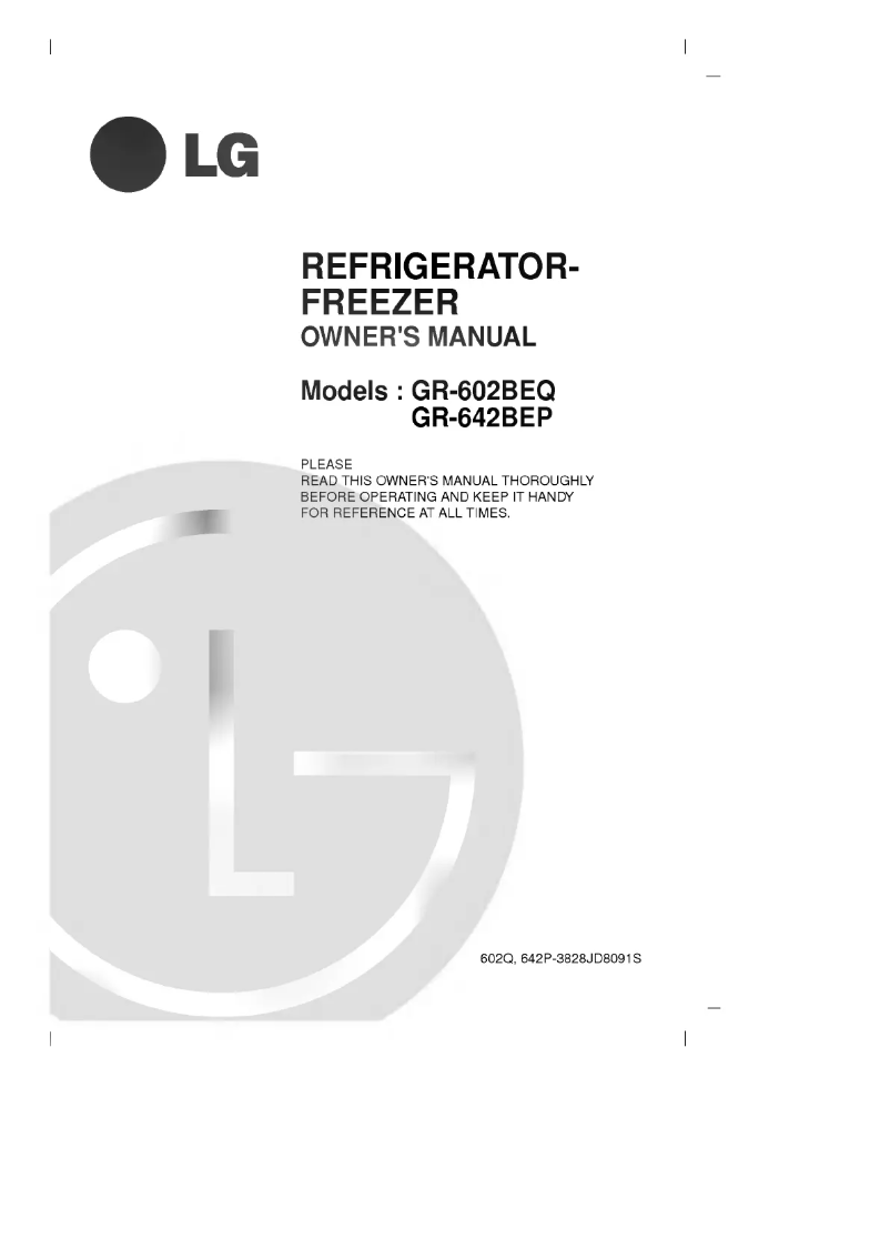 Page 1 de la notice Manuel utilisateur LG GR-602BEQF