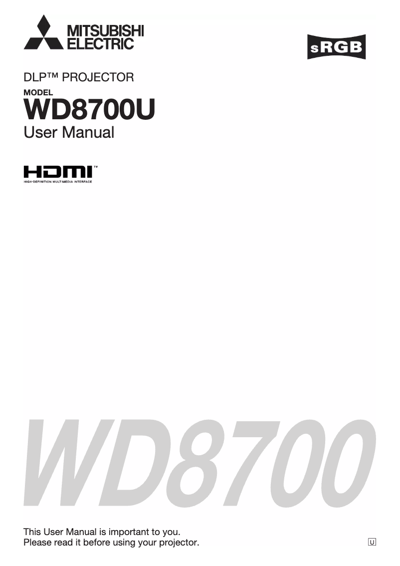 Image de la première page du manuel de l'appareil WD8700U/BL