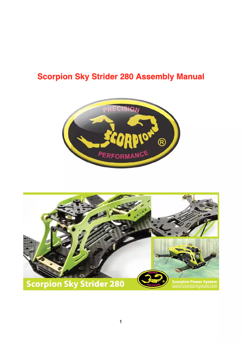 Image de la première page du manuel de l'appareil Sky Strider 280