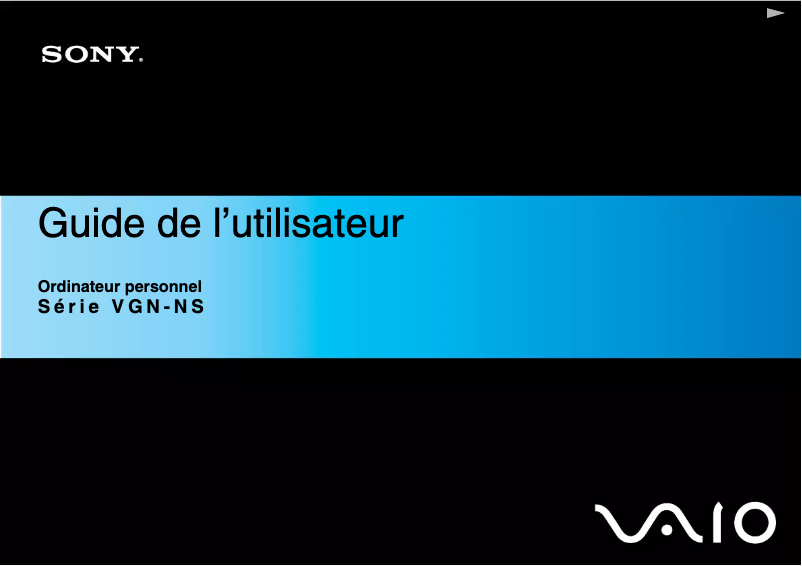Page 1 de la notice Manuel utilisateur Sony Vaio VGN-NS235D