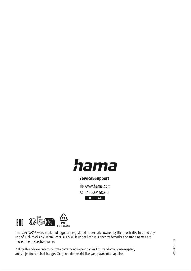 Page 1 de la notice Manuel utilisateur Hama 53313