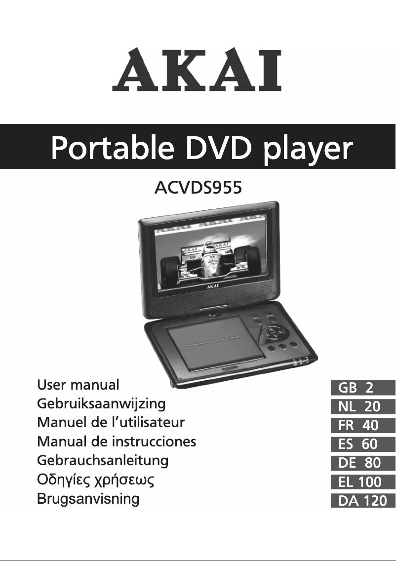 Image de la première page du manuel de l'appareil ACVDS955