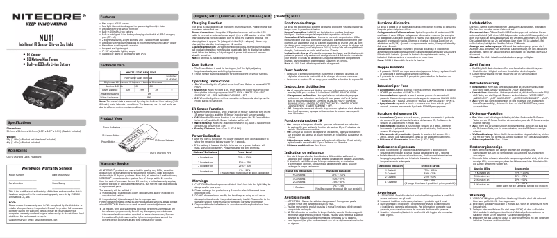 Page 1 de la notice Manuel utilisateur Nitecore NU11