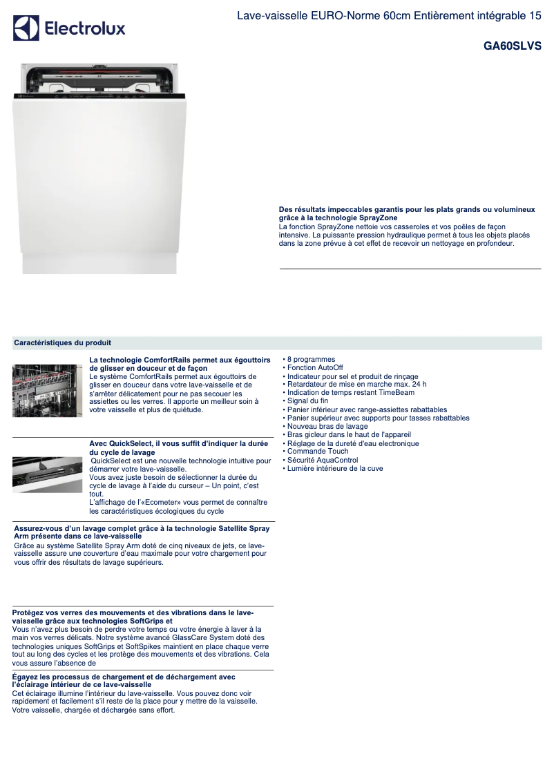 Image de la première page du manuel de l'appareil GA60SLVS