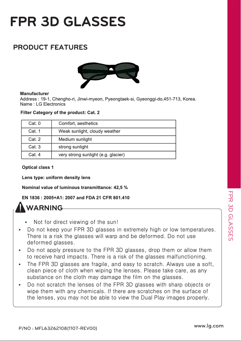 Page n°1 - Manuel utilisateur LG AG-F216
