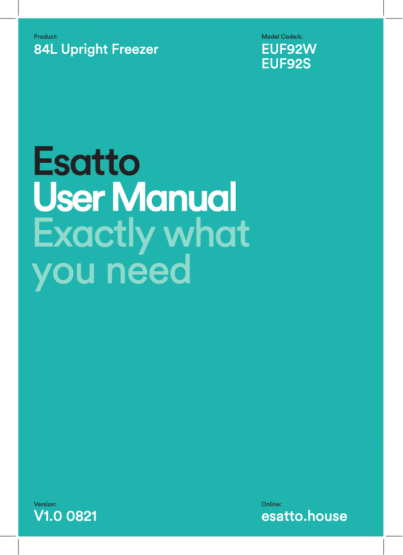 Page n°1 - Manuel utilisateur Esatto EUF92W