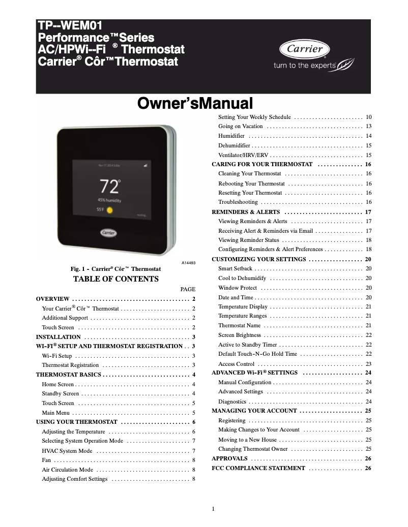 Image de la première page du manuel de l'appareil TP-WEM01 Cor