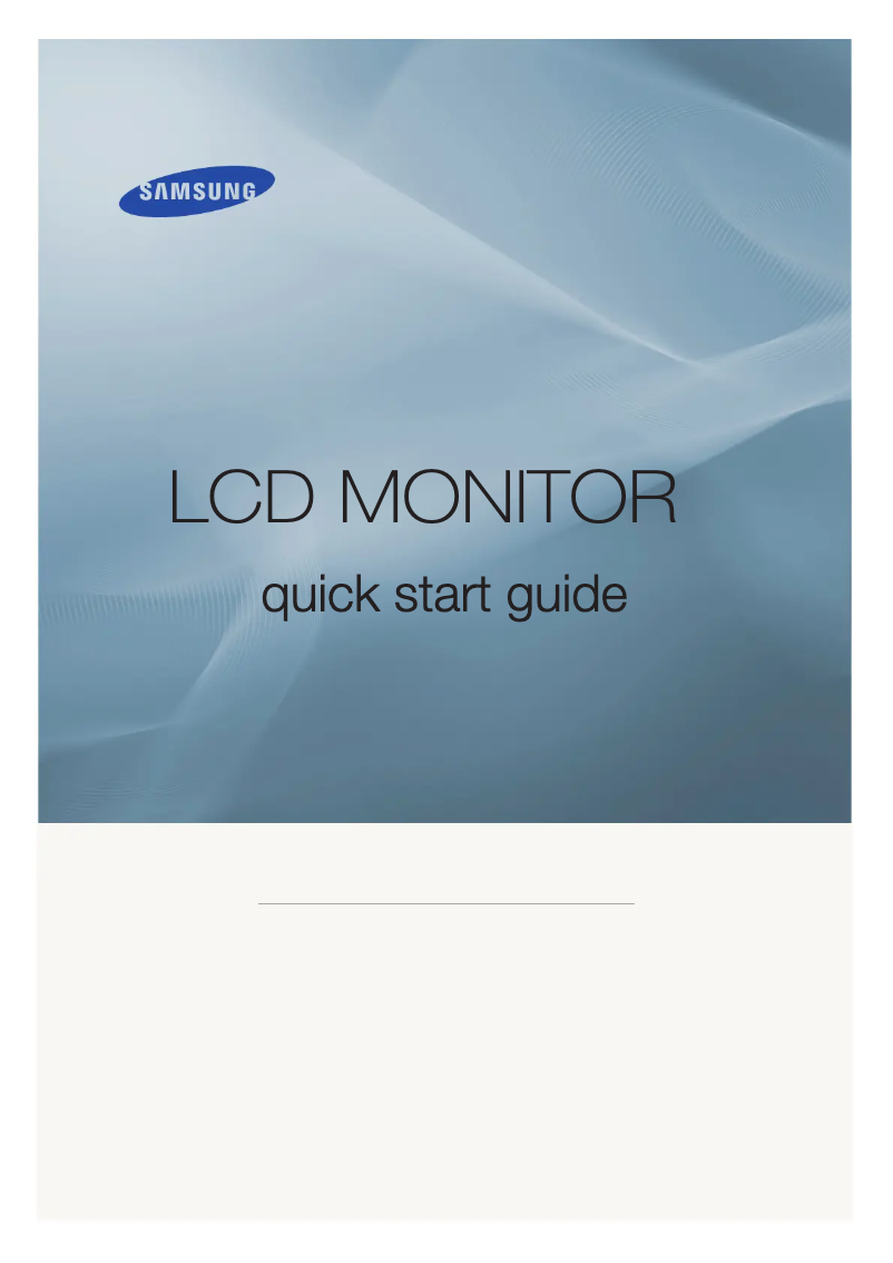Page 1 de la notice Guide d'installation Samsung SyncMaster 2033SNPLUS