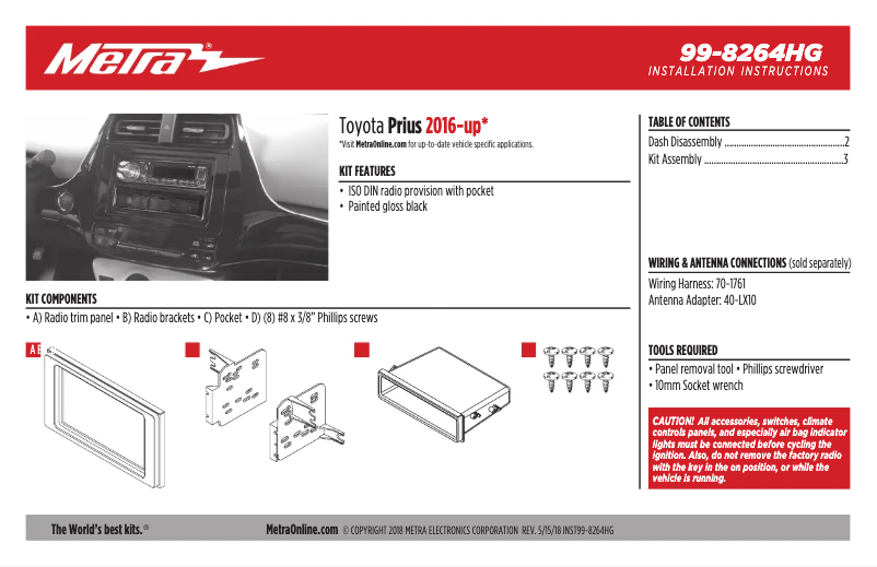 Page n°1 - Guide d'installation Metra 99-8264HG