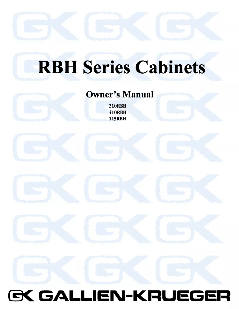 Image de la première page du manuel de l'appareil 115RBH