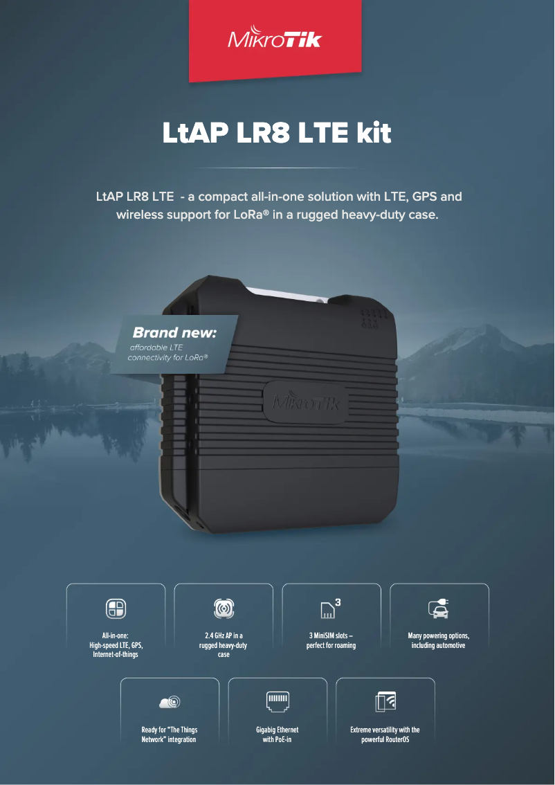 Image de la première page du manuel de l'appareil LtAP LR8 LTE kit