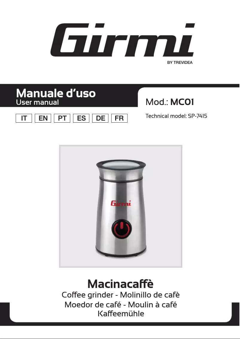 Page 1 de la notice Manuel utilisateur Girmi MC01