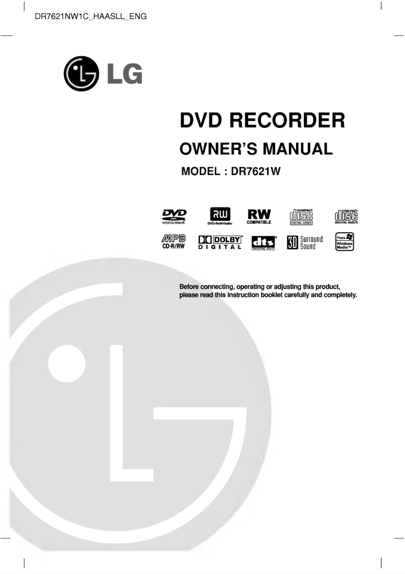Page n°1 - Manuel utilisateur LG DR7621W