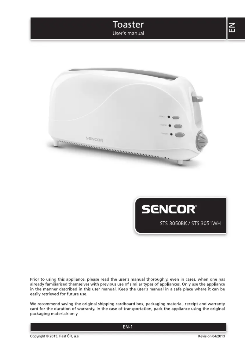 Image de la première page du manuel de l'appareil STS 3050BK