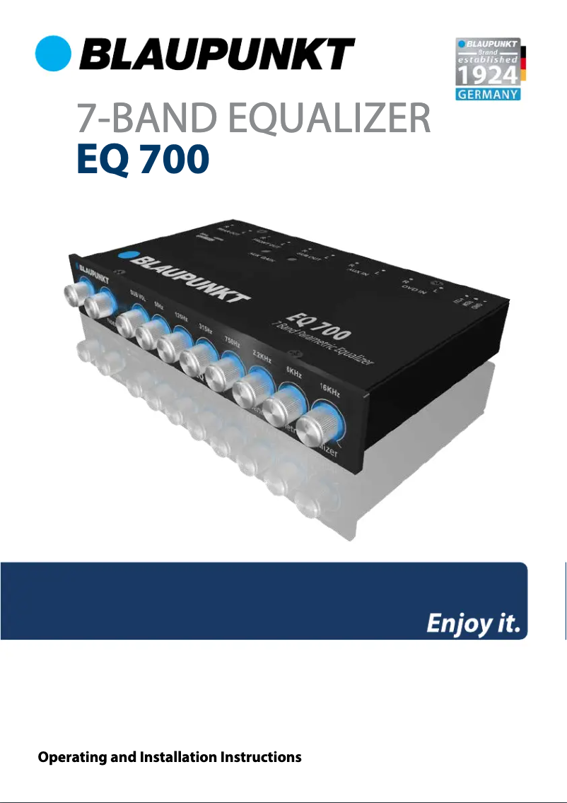 Page n°1 - Manuel utilisateur Blaupunkt EQ 700