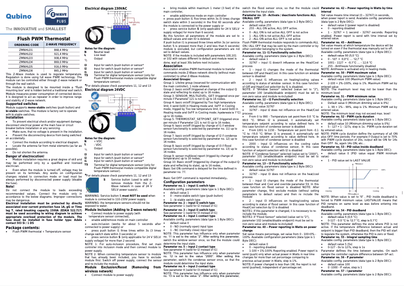Page n°1 - Manuel utilisateur Qubino Flush PWM