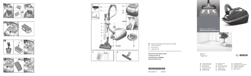 Page 1 de la notice Manuel utilisateur Bosch Perfectionist ProSilence 59 BGL8SILM1