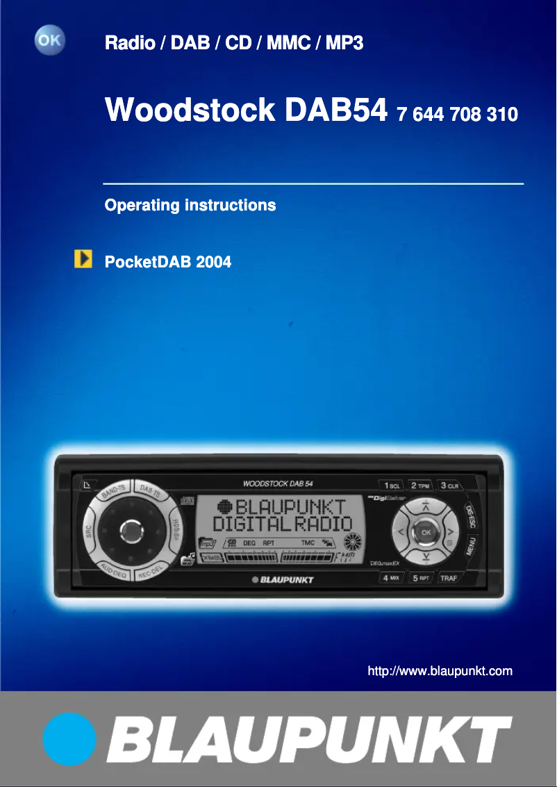 Page 1 de la notice Manuel utilisateur Blaupunkt Woodstock DAB54 CD