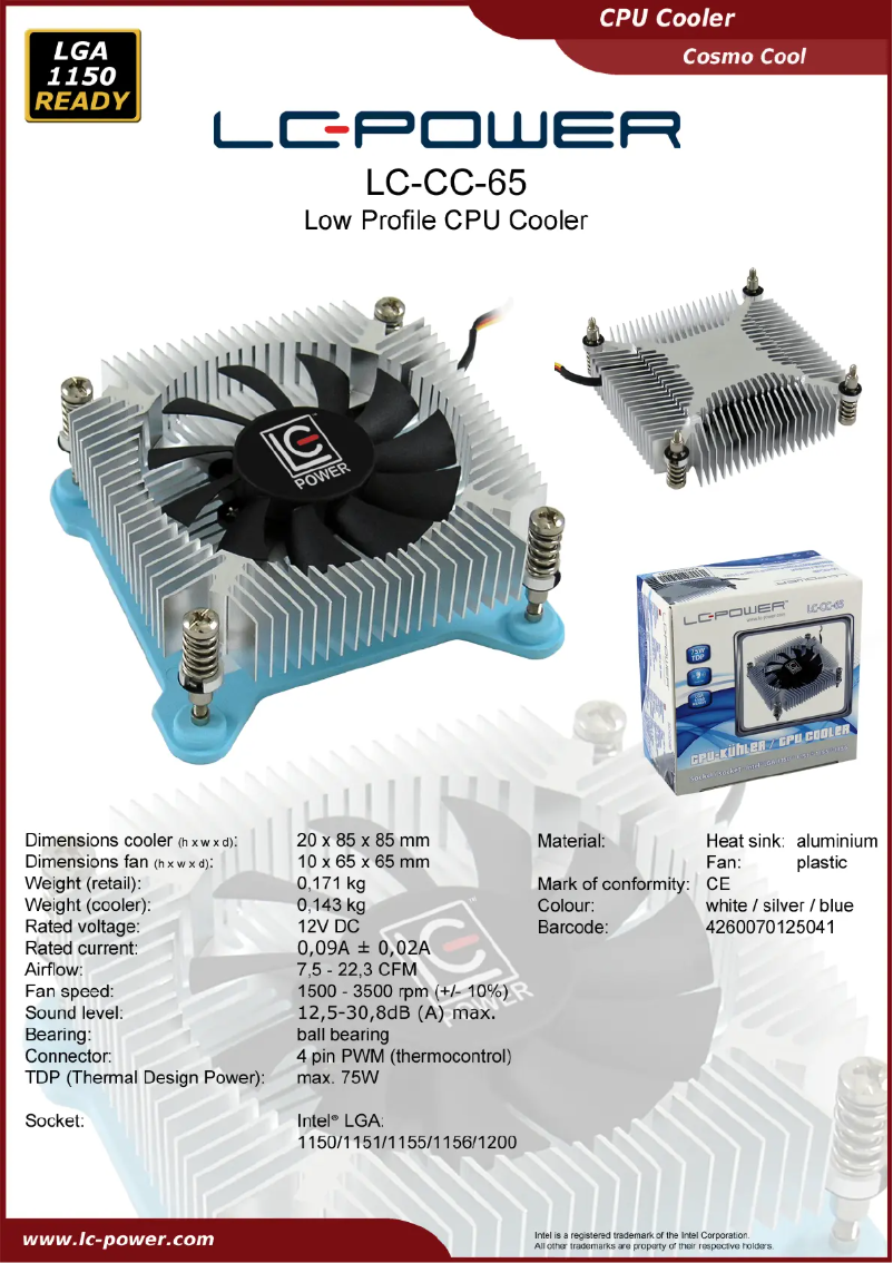 Page n°1 - Manuel utilisateur LC-Power LC-CC-65